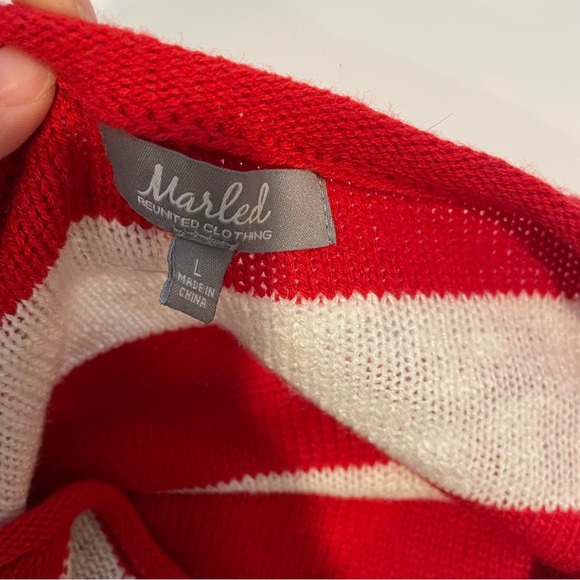 Marled American Flag Swearter-good condition never worn size L - Picture 3 of 6